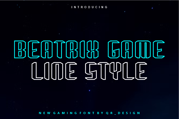 Beatrix Game Line Font for Editorial Design